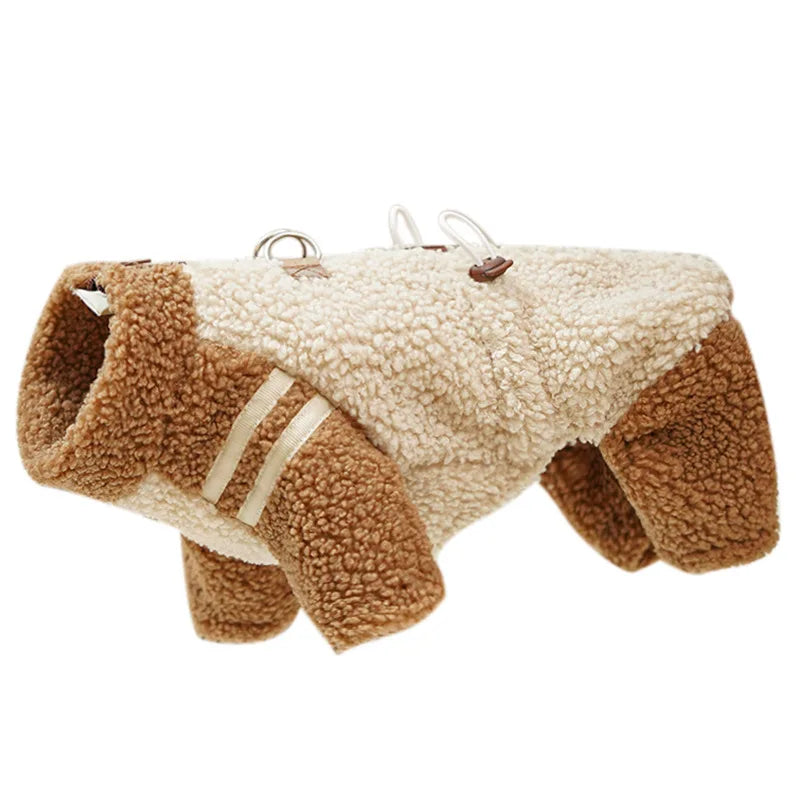 Trendy Back Closure Dog Jacket, Stylish Pet Coat for Winter, Warm Zip Up Puppy Cat Clothes, Fashionable Outdoor Apparel