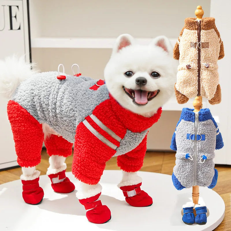 Trendy Back Closure Dog Jacket, Stylish Pet Coat for Winter, Warm Zip Up Puppy Cat Clothes, Fashionable Outdoor Apparel