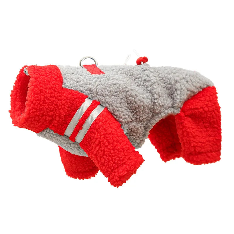 Trendy Back Closure Dog Jacket, Stylish Pet Coat for Winter, Warm Zip Up Puppy Cat Clothes, Fashionable Outdoor Apparel