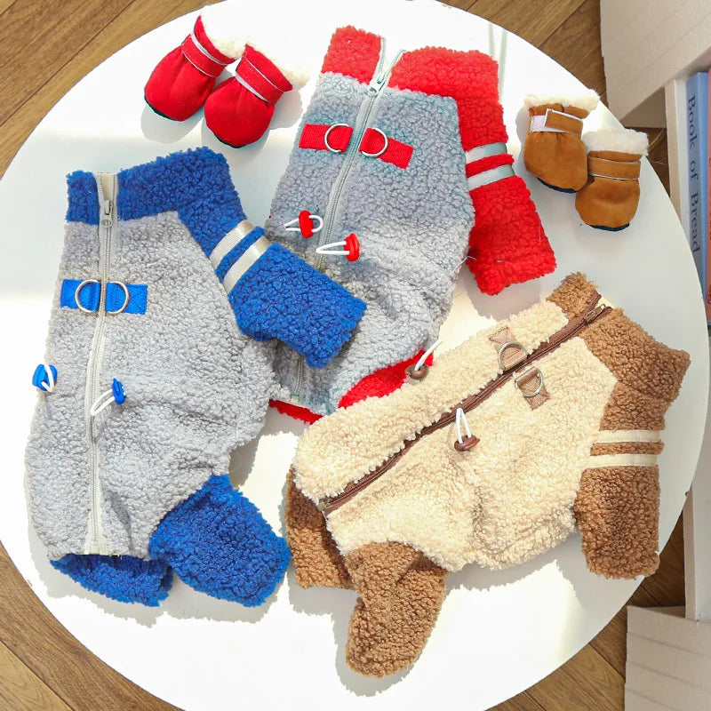 Trendy Back Closure Dog Jacket, Stylish Pet Coat for Winter, Warm Zip Up Puppy Cat Clothes, Fashionable Outdoor Apparel