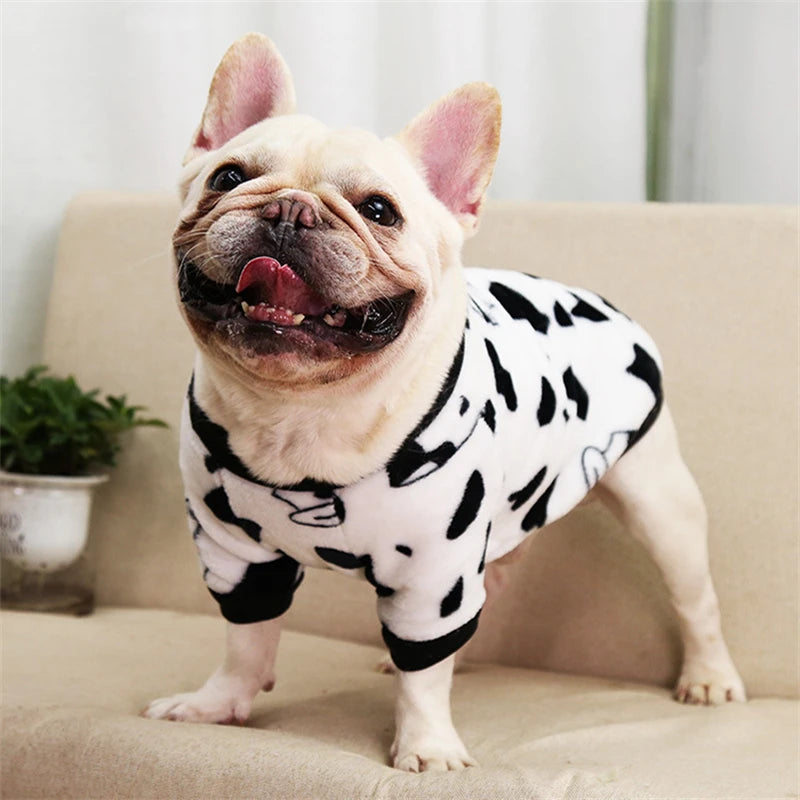 Lovely Leopard Pet Dog Clothes Soft Flannel Winter Puppy Overalls York Dog Cartoon Printing Sphinx Cat Sweatshirt Drop Shipping