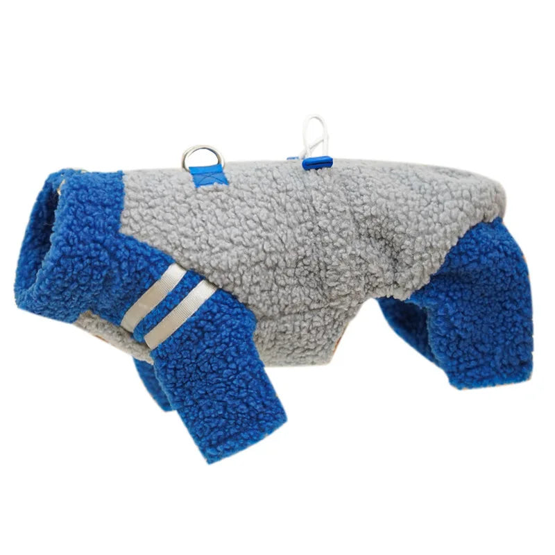 Trendy Back Closure Dog Jacket, Stylish Pet Coat for Winter, Warm Zip Up Puppy Cat Clothes, Fashionable Outdoor Apparel